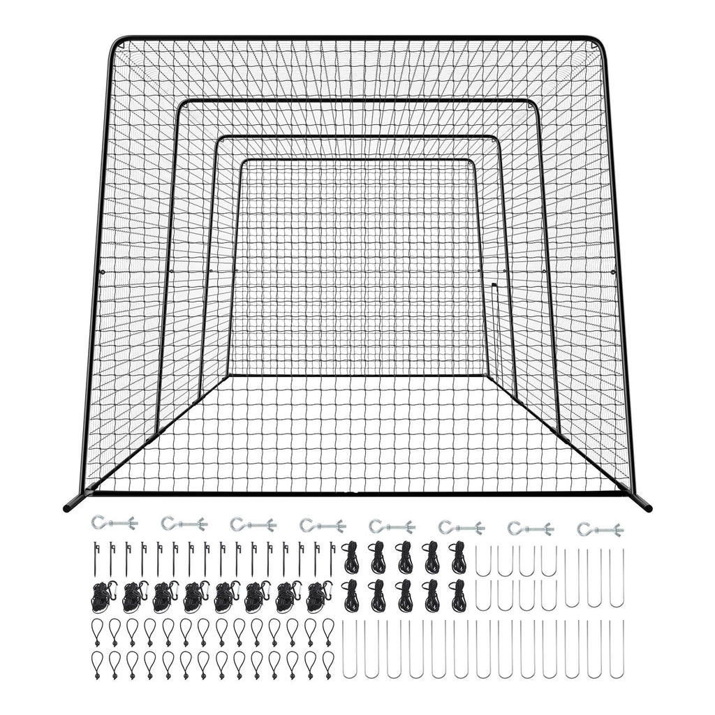Baseball Batting Cage, 39.4 x 12.1 x 10.2 FT Freestanding Portable Batting Cage, Hitting Cages with 45-Ply Knotted HDPE & Long Positioning Ropes, Battings Cages Netting for Indoor Outdoor