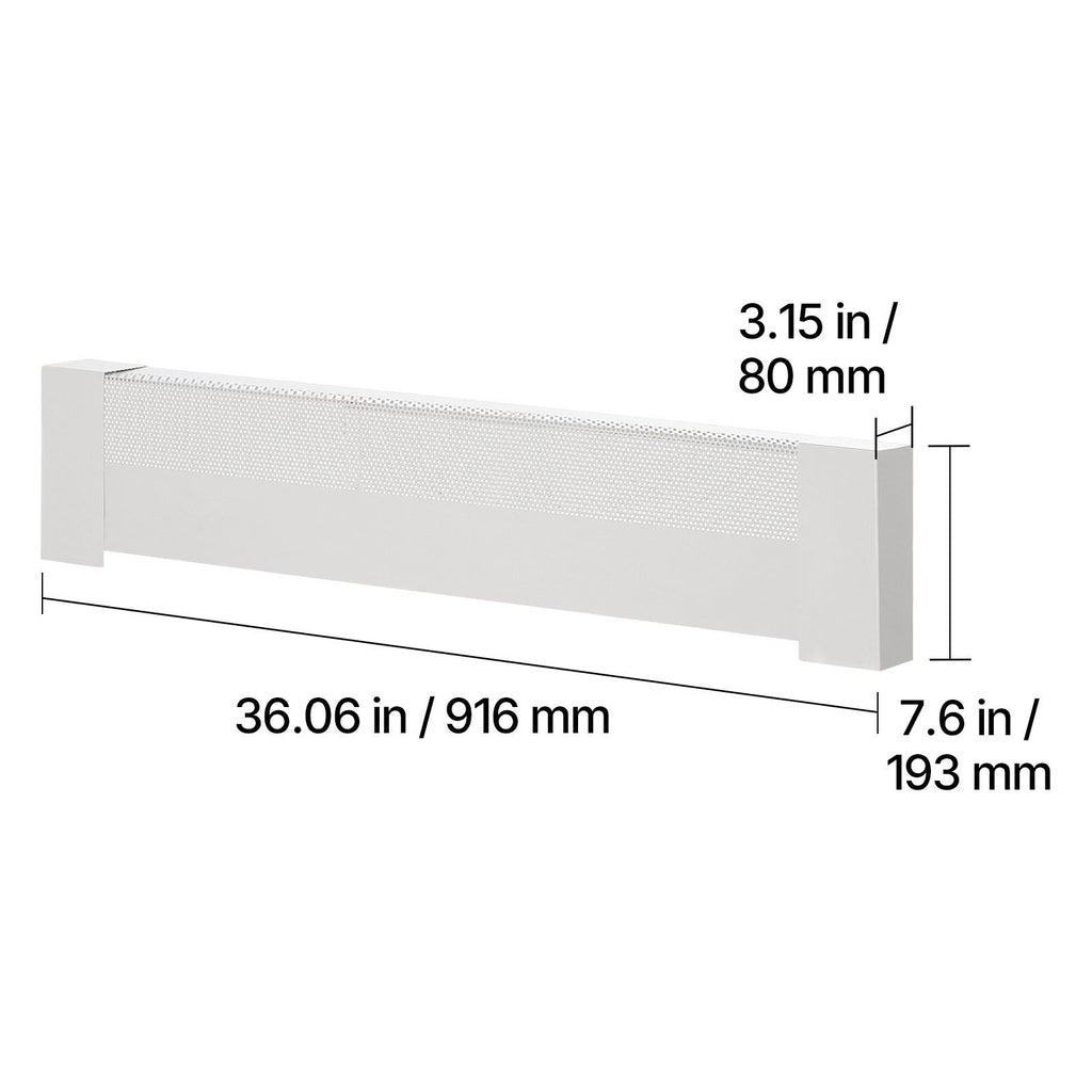Baseboard Heater Covers, Basic Series 3 ft Standard Electric Heating Unit Front Cover for Home Improvement, Heavy-duty Steel, Easy Installation for Bedroom Replacing Old Cover, White image 2