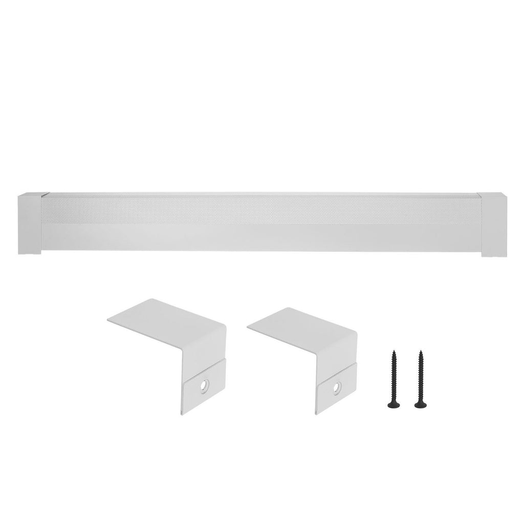 Baseboard Heater Covers, Basic Series 5 ft Standard Electric Heating Unit Front Cover for Home Improvement, Heavy-duty Steel, Easy Installation for Bedroom Replacing Old Cover, White