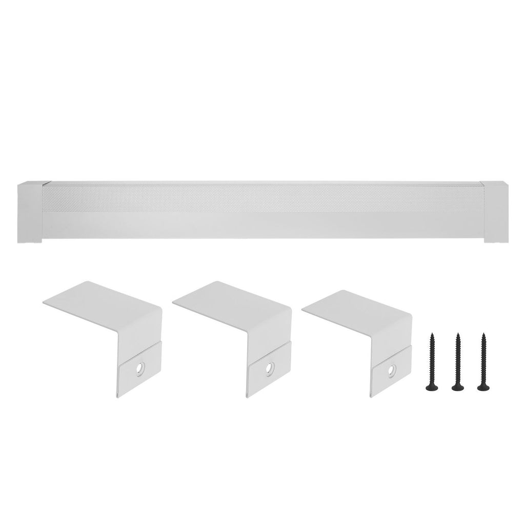 Baseboard Heater Covers, Basic Series 6 ft Standard Electric Heating Unit Front Cover for Home Improvement, Heavy-duty Steel, Easy Installation for Bedroom Replacing Old Cover, White