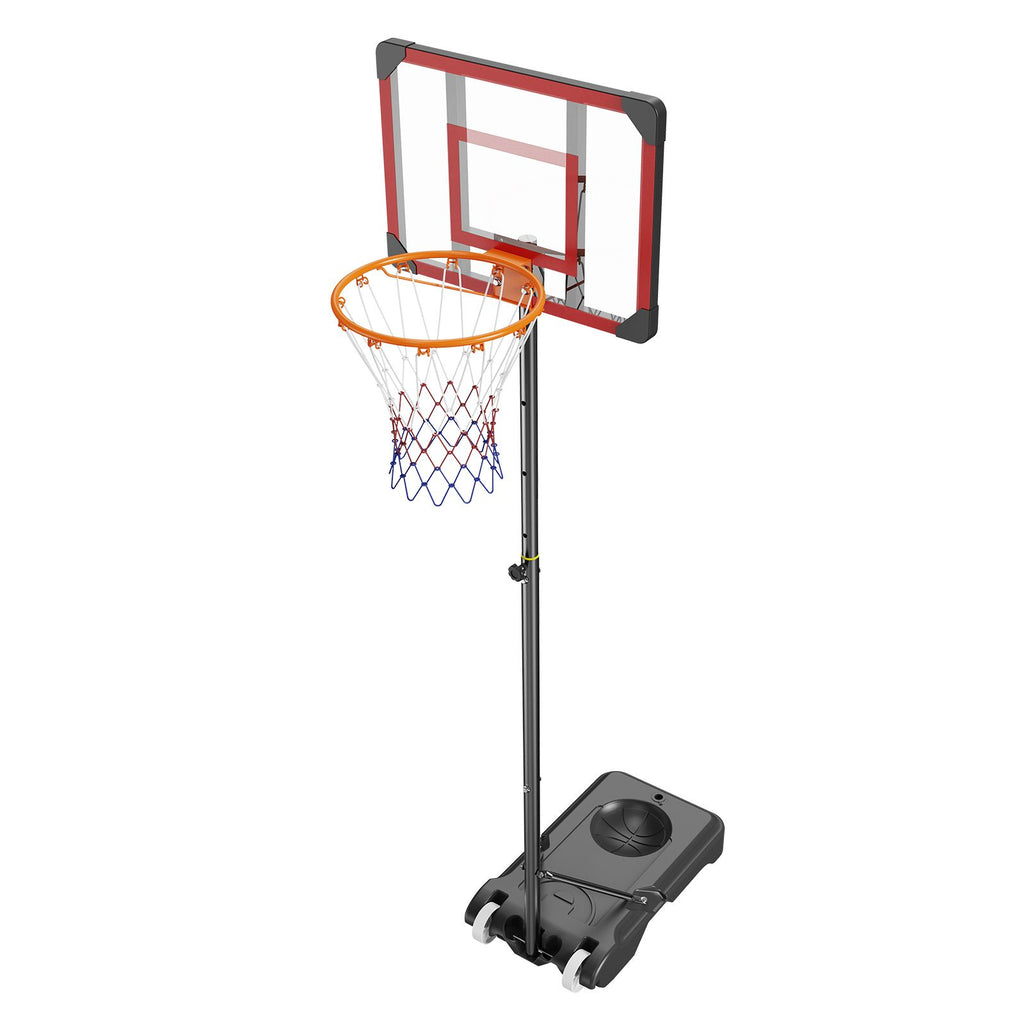 Basketball Hoop, 5-7 ft Adjustable Height Portable Backboard System, 28 inch Basketball Hoop & Goal, Kids & Adults Basketball Set with Wheels, Stand, and Fillable Base, for Outdoor/Indoor