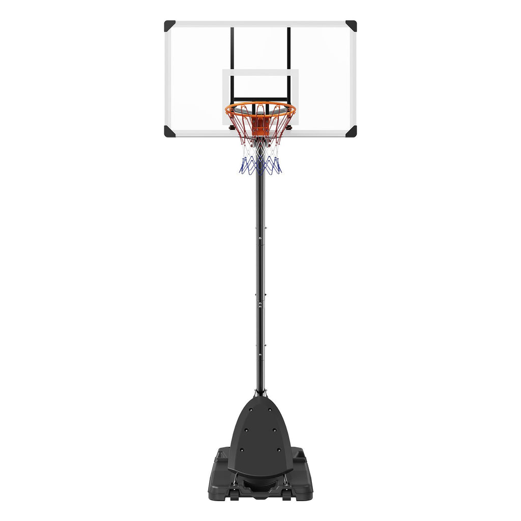 Basketball Hoop, 7.6-10 ft Adjustable Height Portable Backboard System, 54 inch Basketball Hoop & Goal, Kids & Adults Basketball Set with Wheels, Stand, and Fillable Base, for Outdoor/Indoor