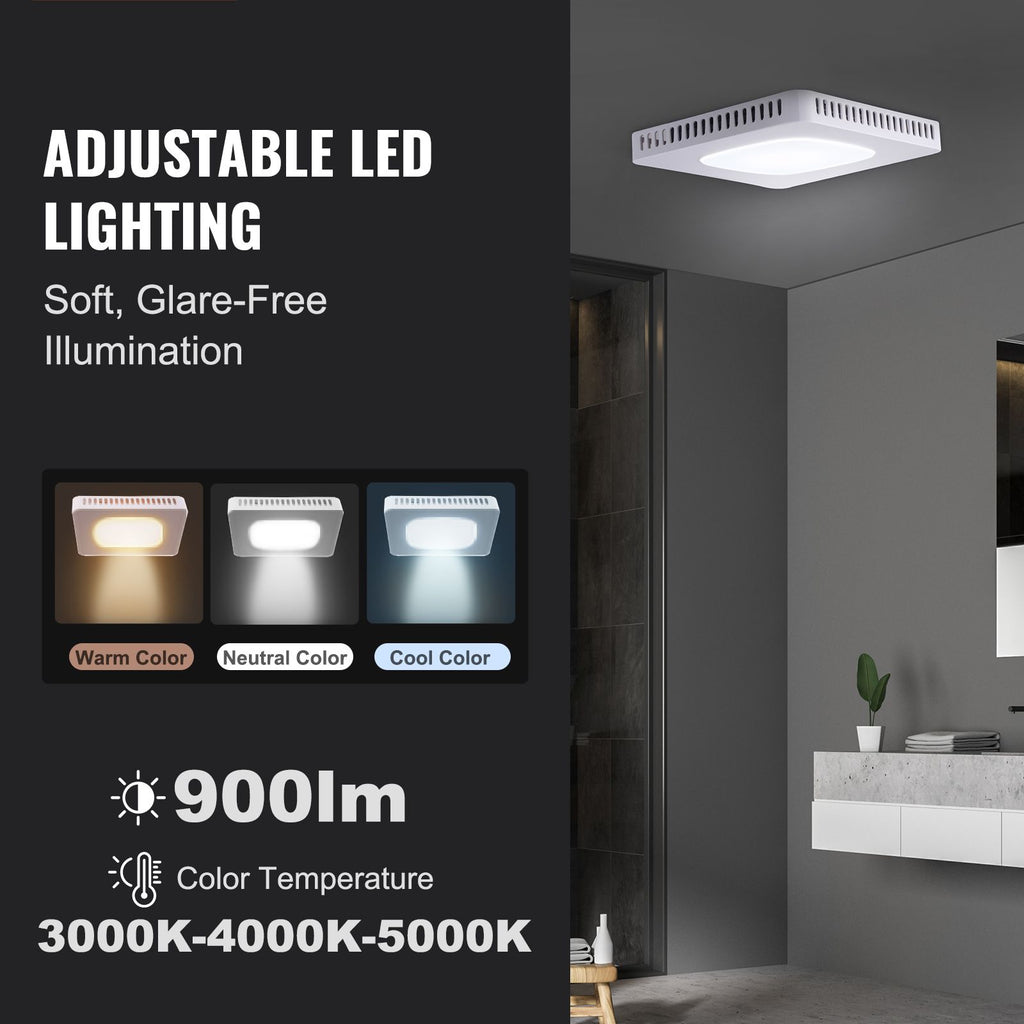 Bathroom Exhaust Fan, 110 CFM High-Efficiency Ventilation, 1.5sones Low Noise Operation All-Copper Motor, Energy-Saving Bathroom Ceiling Fan, No Need For Attic Access, For Various Ceilings image 2