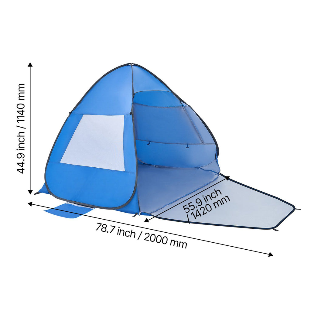 Beach Tent Sun Shelter for 2 Person, UPF 50+ Protection, Portable Sun Shade Canopy with Carrying Bag & Sand Pockets, Lightweight and Easy Setup Beach Umbrella for Camping Fishing Outdoor Picnic