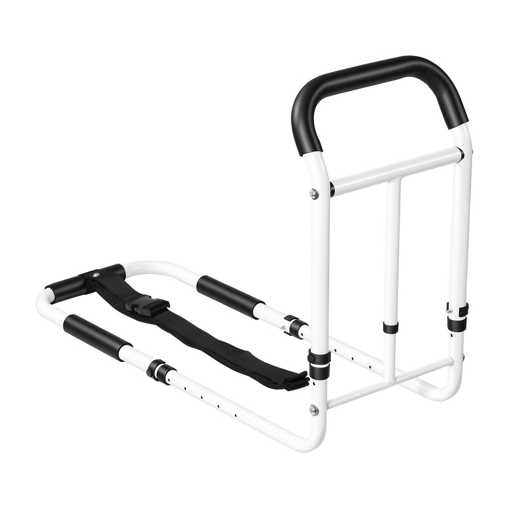 Bed Rail for Elderly Adults 200LBS Loading Bed Side Assist Rail, High-Strength Steel Bedside Cane for Seniors, with Adjustable Height & Base Length, Non-Slip Handle, Fit King Queen Full Twin Bed