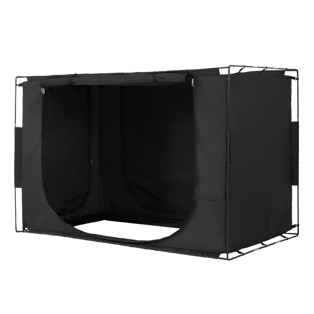 Bed Tent, Pongee Fabric, 3 Doors Breathable Dream Tent with 0.37 in Fiber Poles on Bed Privacy, Full Size 70% Blackout Sleeping Bed Canopy, Fit for Kids Playhouse and Adults Sleeping Tent