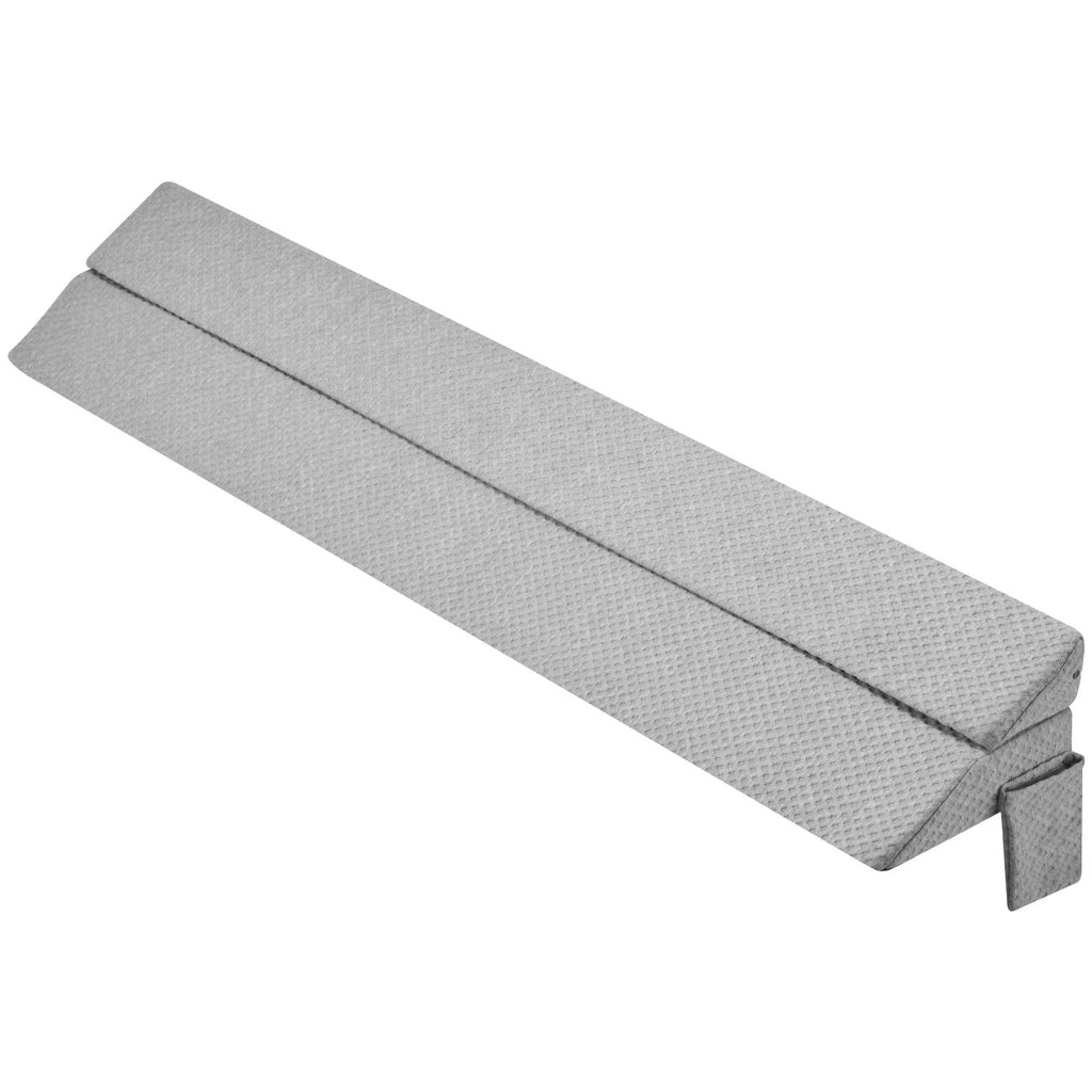 Bed Wedge Pillow for Headboard, Queen Size, 60"x10"x6" Bed Gap Filler, Fill 0-7" Gap Between Headboard and Mattress, 25D Foam Mattress Wedge Headboard Pillow with Side Pocket, for Backrest, Gray
