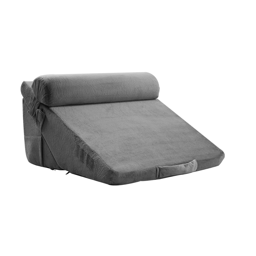 Bed Wedge Pillow for Sleeping, 3 Pcs Adjustable Orthopedic Bed Wedge Set, with Washable Cover & Foam Support, Post Surgery Pillow for Acid Reflux, Back Pain, Snoring Relief & GERD, Dark Grey