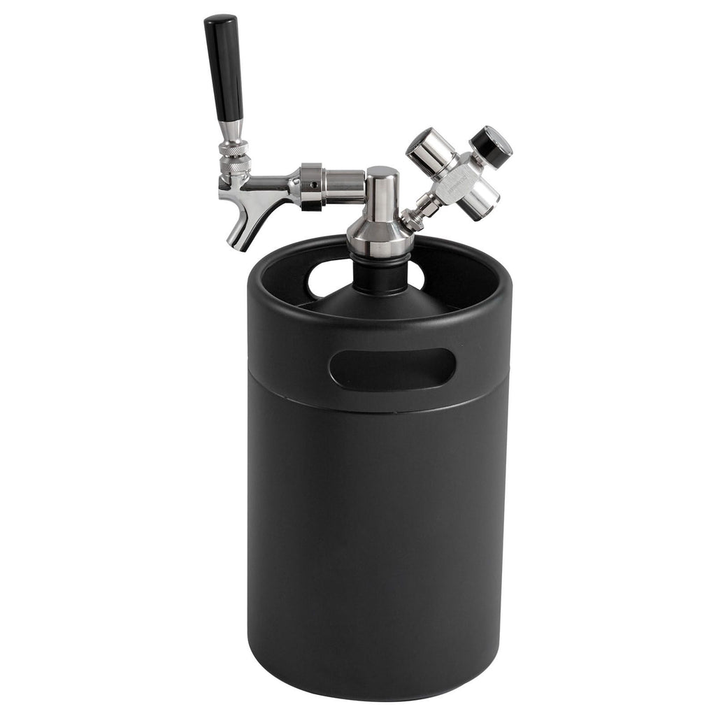 Beer Growler Tap System, 170Oz 5L Mini Keg, 304 Stainless Steel Pressurized Beer Growler, Keg Growler with Pressure Display, CO2 Regulator Faucet, Leak-Proof Ring For Draft, Homebrew, Craft Beer