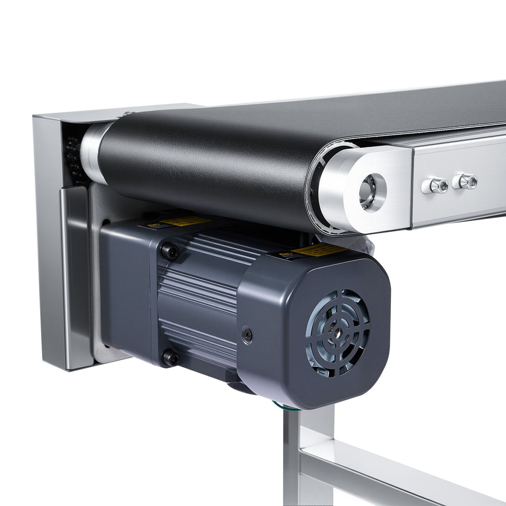 Belt Conveyor, 59 x 7.8 inch Conveyor Table, Heavy Duty Stainless Steel Motorized Belt Conveyor for Inkjet Coding Applications Powered PVC Belt Anti-Static Adjustable Speed (Double Guardrail)