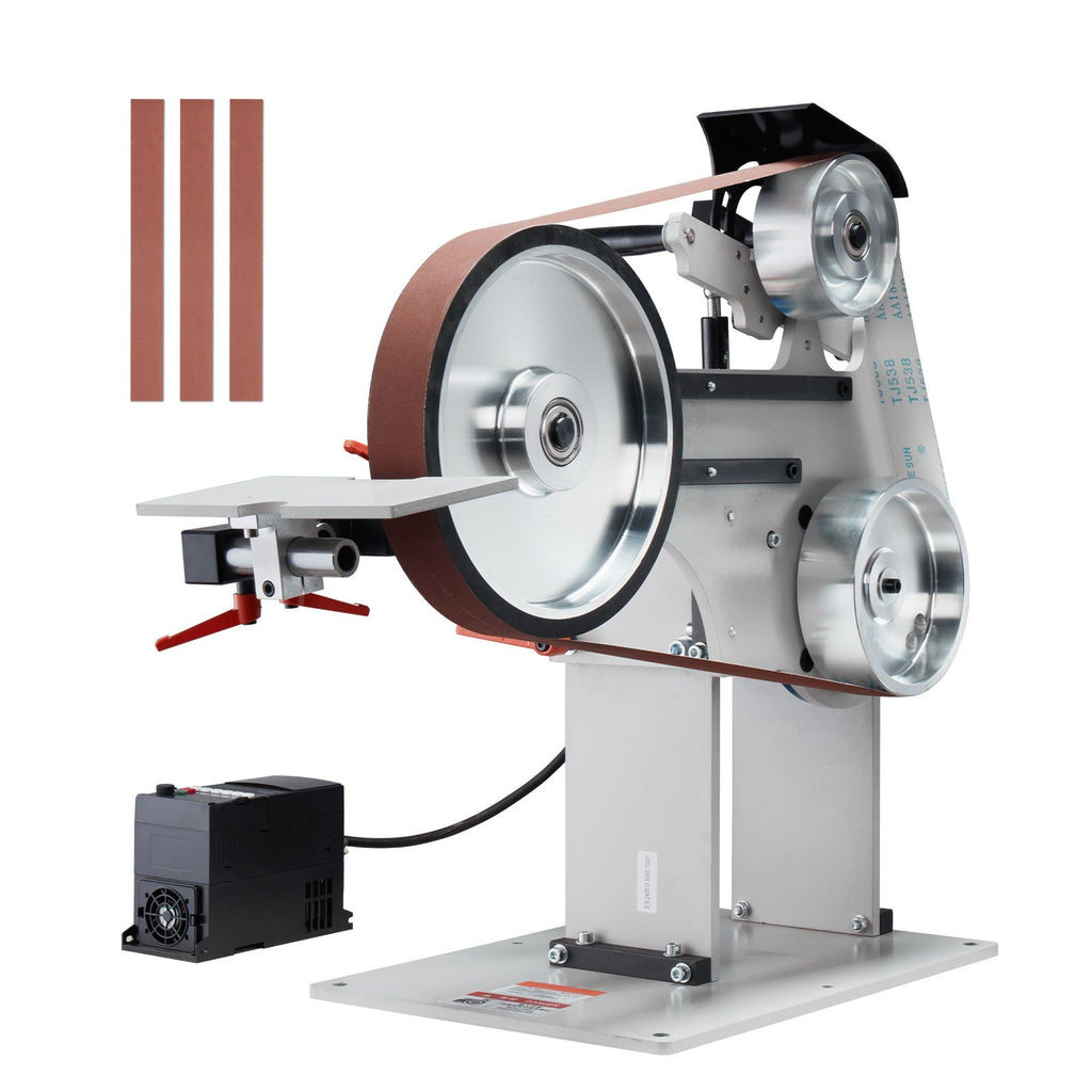 Belt Grinder Sander, 72 x 2-Inch Variable Speed Belt Polisher with VFD, 1500W Knife Sharpener with 3 Grinding Moulds & 3PCS Sanding Belts for Metalworking, Compatible with 72"- 82*2" Belts