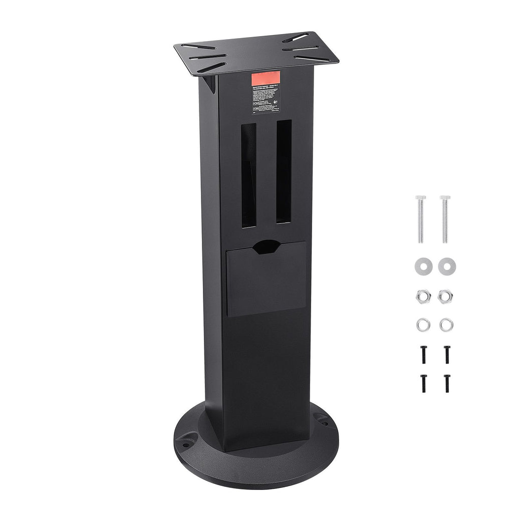 Bench Grinder Stand, Heavy-Duty Bench Grinder and Vise Floor Pedestal with 11" x 6.7" Mounting Plate, Grinding Wheel Storage Compartments & Cast Iron Base, Compatible with Most Bench Grinders