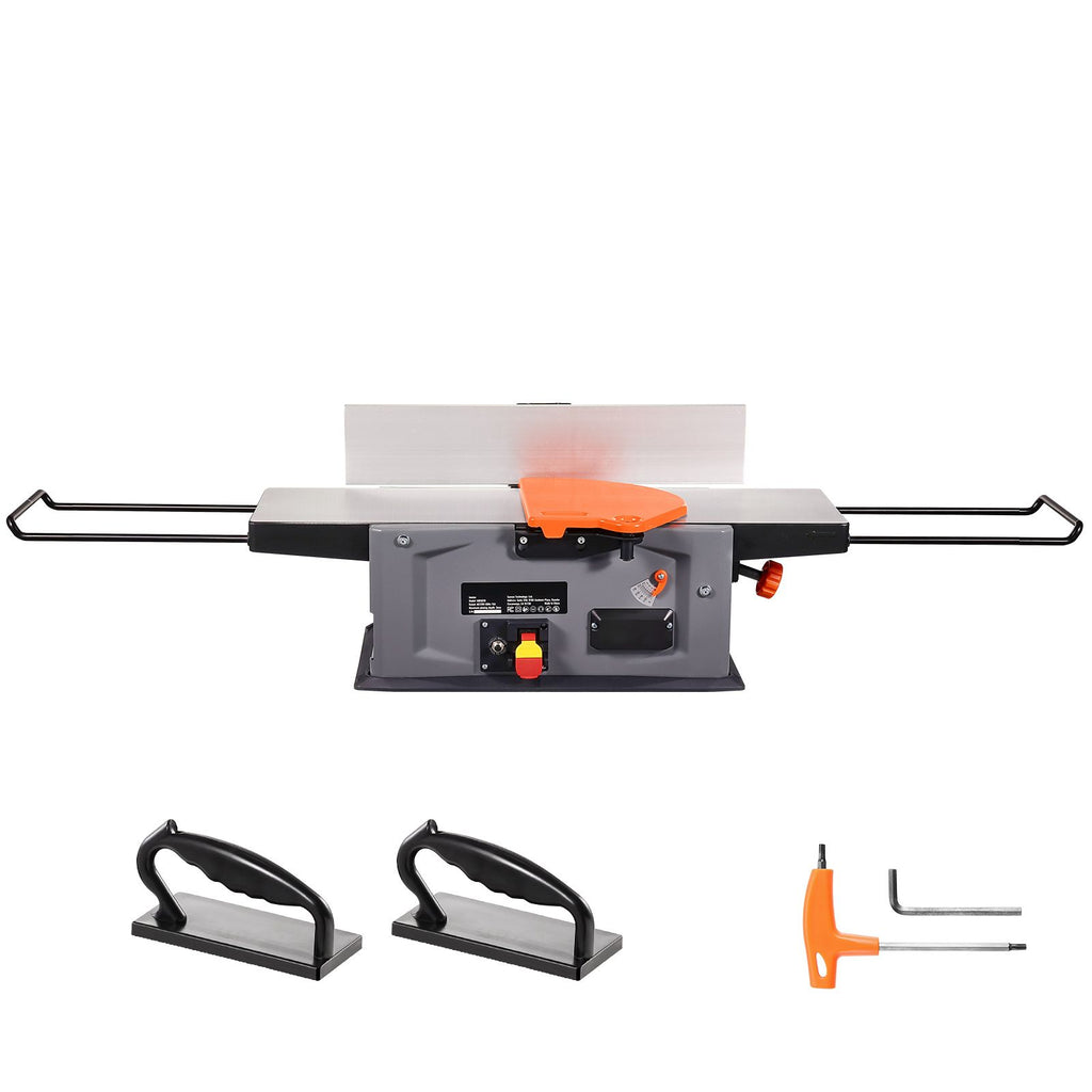 Benchtop Spiral Jointer, 8-Inch, 2HP with 10000 RPM, Featuring an 18-Blade Spiral Cutterhead, Extendable Arm to 6.5'', and a 8x42.3'' Worktable with 0-1/8'' Depth Adjustment for Woodcraft