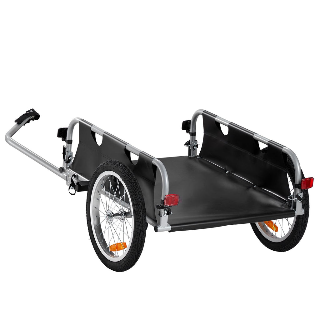 Bike Cargo Trailer, 100 lbs Load Capacity, Heavy-Duty Bicycle Wagon Cart, Foldable Compact Storage & Quick Release with Universal Hitch, 16" Wheels, Safe Reflectors, Fits 22"-28" Bike Wheels