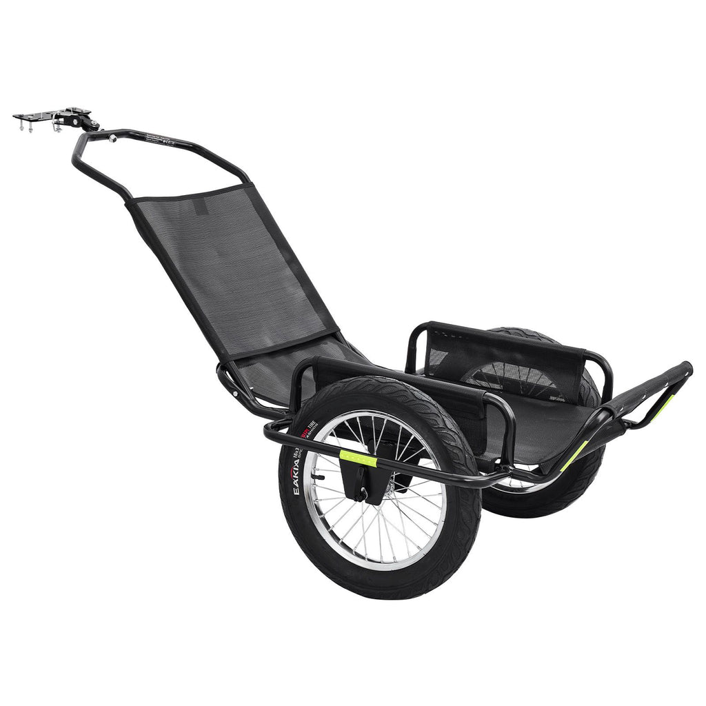 Bike Cargo Trailer 320 lbs Load Heavy-Duty Bicycle Game Cart Foldable, All-Purpose Utility Trailer with 16-Inch Wheels for Any Terrain, Off-Road, Carbon Steel Frame, Fits 22-28 in Bike Wheels