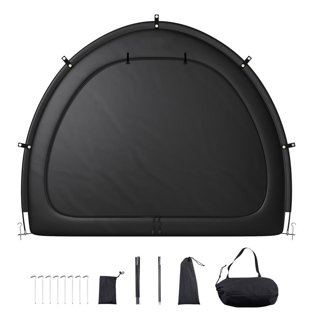 Bike Storage Tent, 4 to 5 Bikes, Outdoor Spacious Bike Storage Tent with Ventilated Window, Waterproof Fan-Shaped Bike Tent with High Strength Fiberglass & Dual Zippers, Fit for Bicycle
