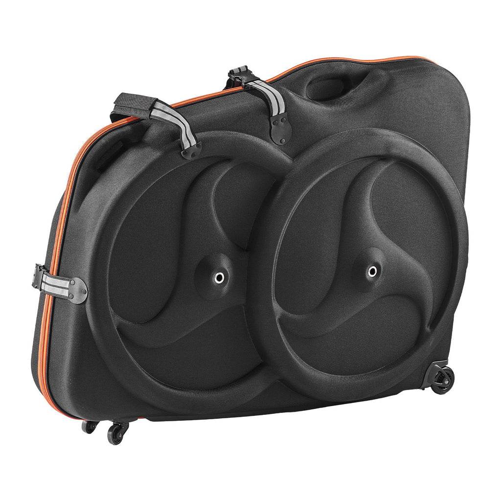 Bike Travel Case, Bicycle Travel Bag with EVA Hard Shell, Quick-Release Buckle, Dual Zipper, TSA Lock and Wheels, Black Bicycle Case for Airplane, Easy Transportation Bag for 700C Road Bike