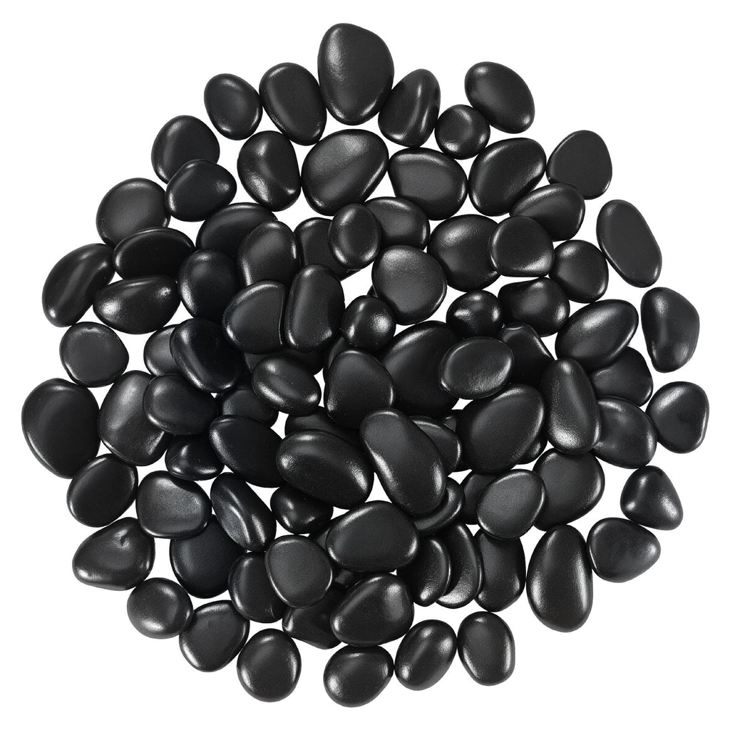 Black River Rocks, 1-2 inch 15 lbs, Smooth & Polished Natural Pebble Stones, Decorative Garden Landscaping Stones, Paving Plant Rocks for Fish Tank, Flower Pots, Water Fountains, Pathways