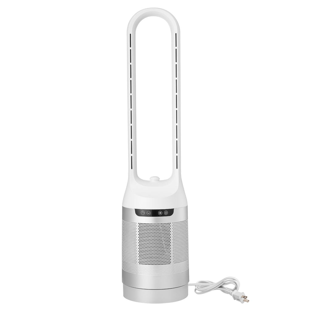 Bladeless Tower Fan, 65° Oscillating Standing Fan, 12 Speeds & 4 Modes & 8H Timer, 14.76 ft/s High Velocity Floor Air Circulator, Powerful Airflow for Bedroom, Living Room, Home, Office, White