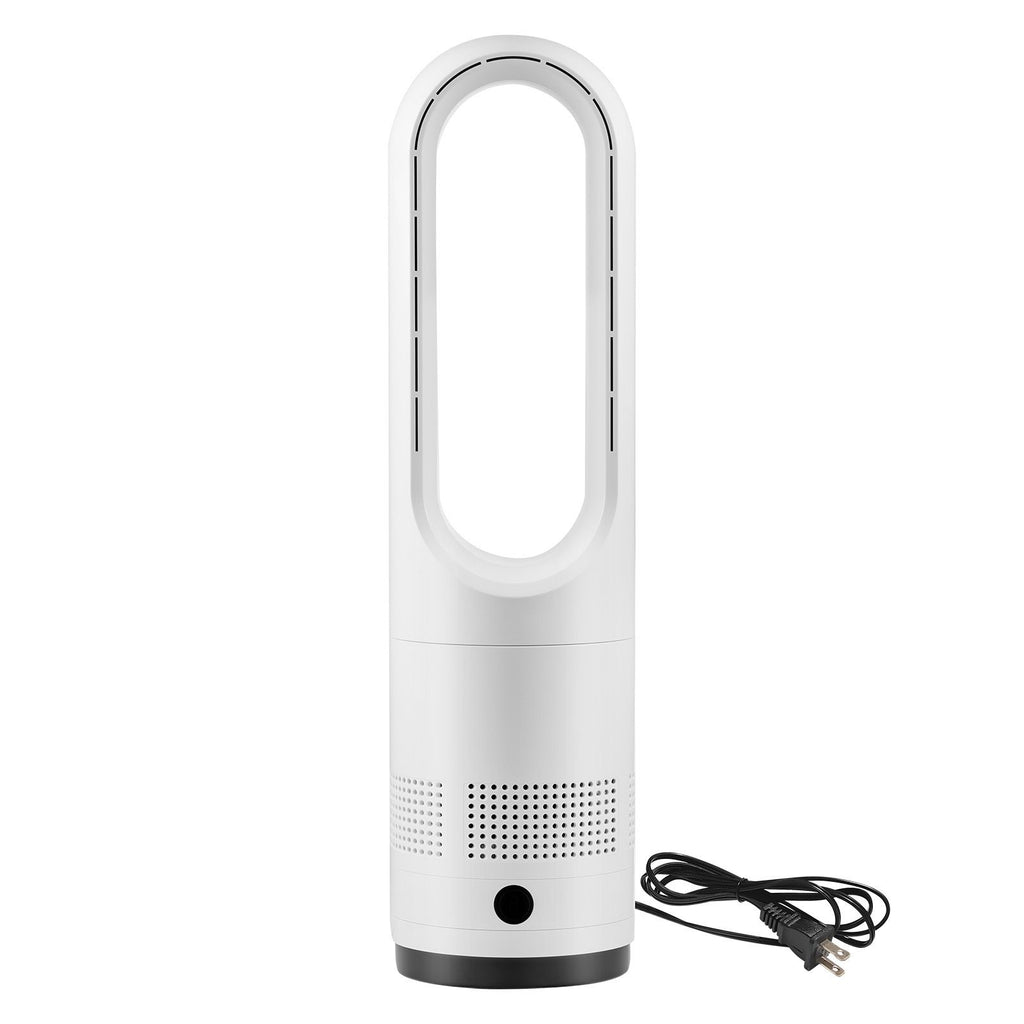 Bladeless Tower Fan, 80° Oscillating Standing Fan, 8 Speeds & 9-Hour Timer, 15.42 ft High Velocity Floor Air Circulator, Powerful Airflow with Remote for Bedroom, Living Room, Home, Office,White