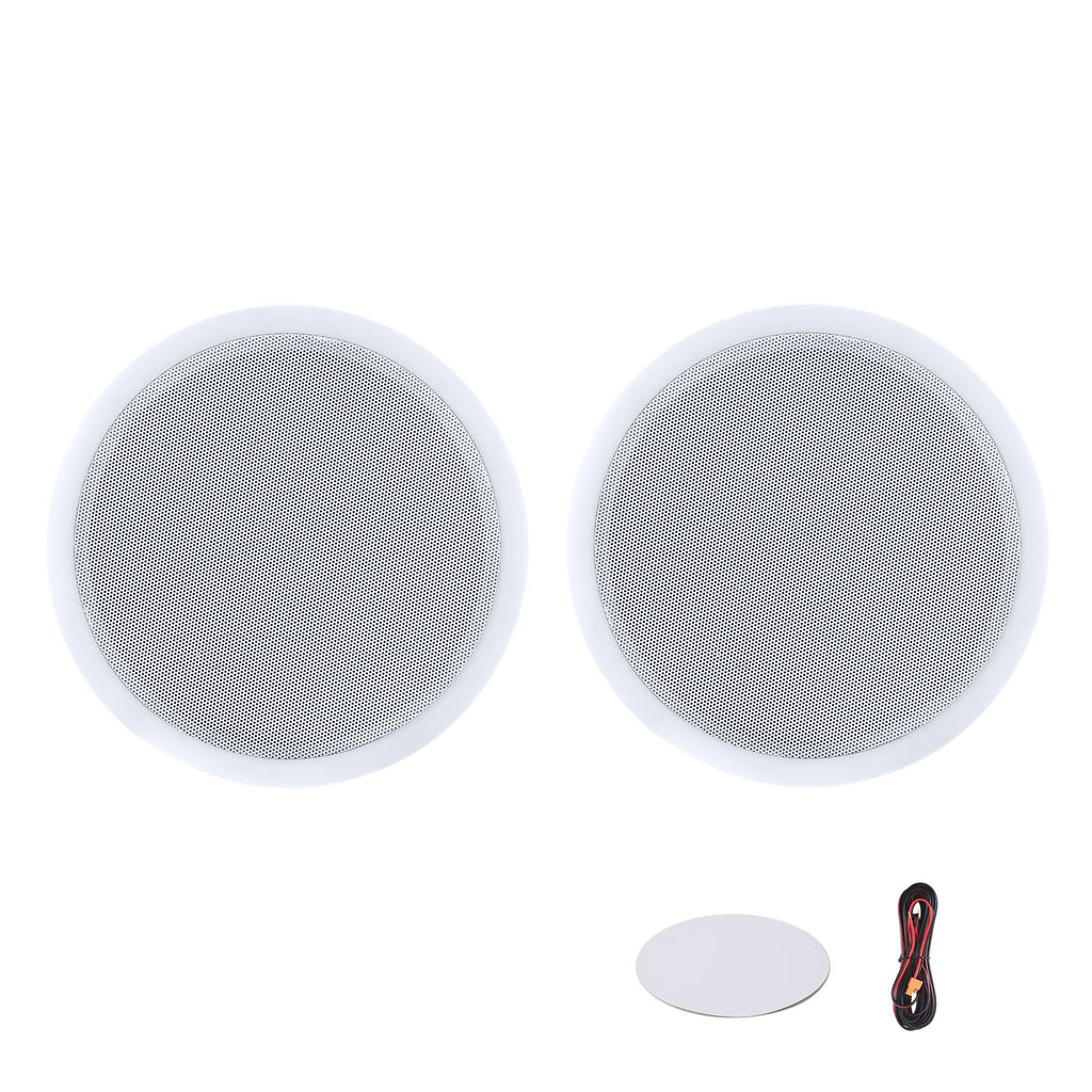 Bluetooth Ceiling Speakers, 8", In Ceiling & In-Wall Speaker System with Amplifier, 2-Way Flush Mount Speakers, for Damp Humid Placement, Home Theater, Living Room, or Covered Patio, 1 Pair