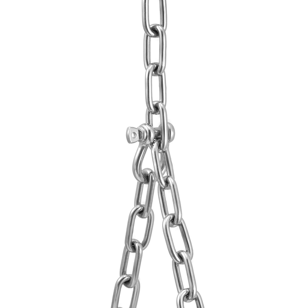 Boat Anchor Chain, 1/4" x 4', 1700 lbs. WLL/4800 lbs. BS, 316 Stainless Steel Marine Grade Anchor Lead Chain with Dual Lock Ring Shackles for Boats, Deck, Fishing, Works with Different Anchors