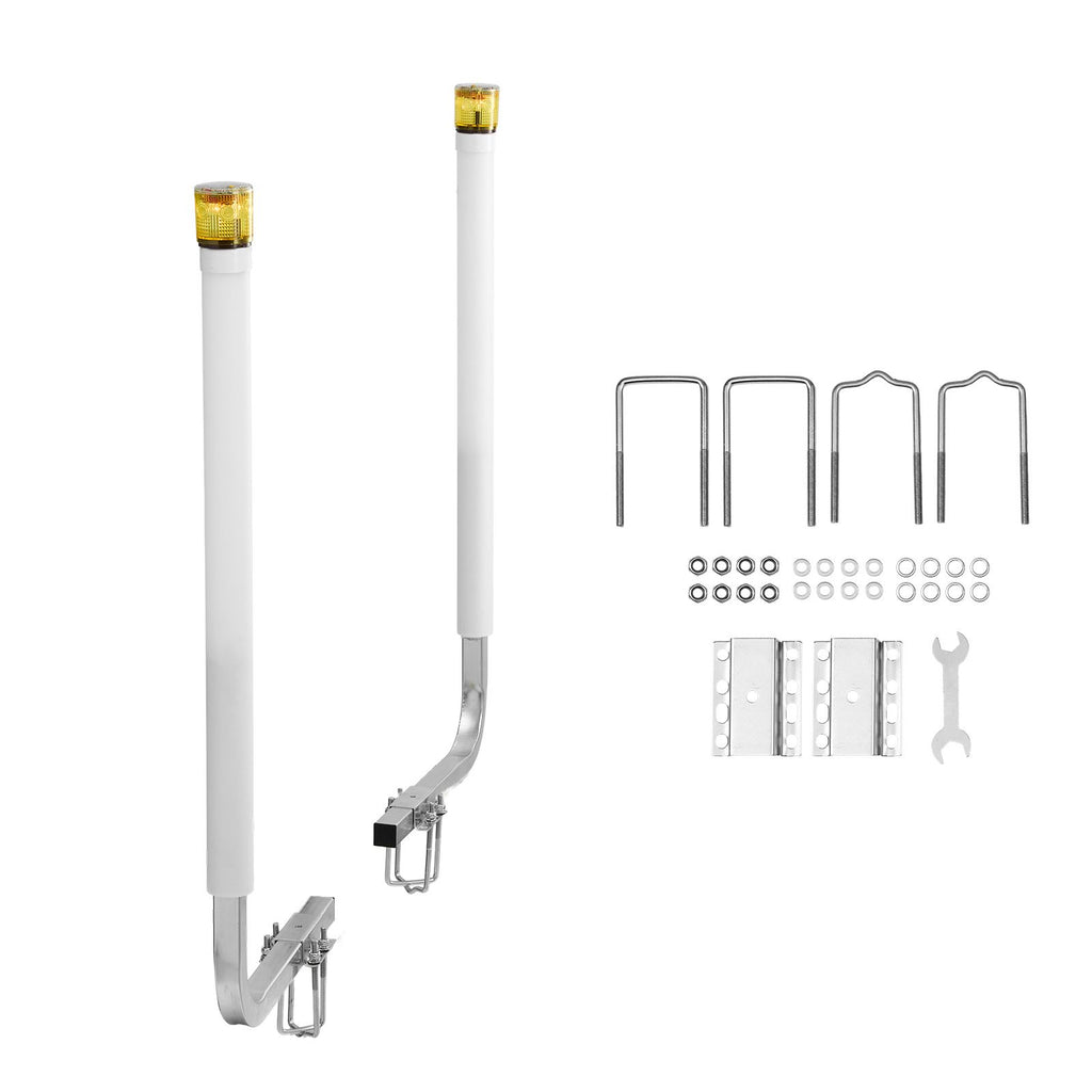 Boat Trailer Guide, 46 in with LED Light Trailer Guide Poles, 2PCS High-Hardness Steel Guide-Ons, Wide Adjustable Trailers Guides with PVC Pipes, for Ski Boat, Fishing Boat or Sailboat Trailers