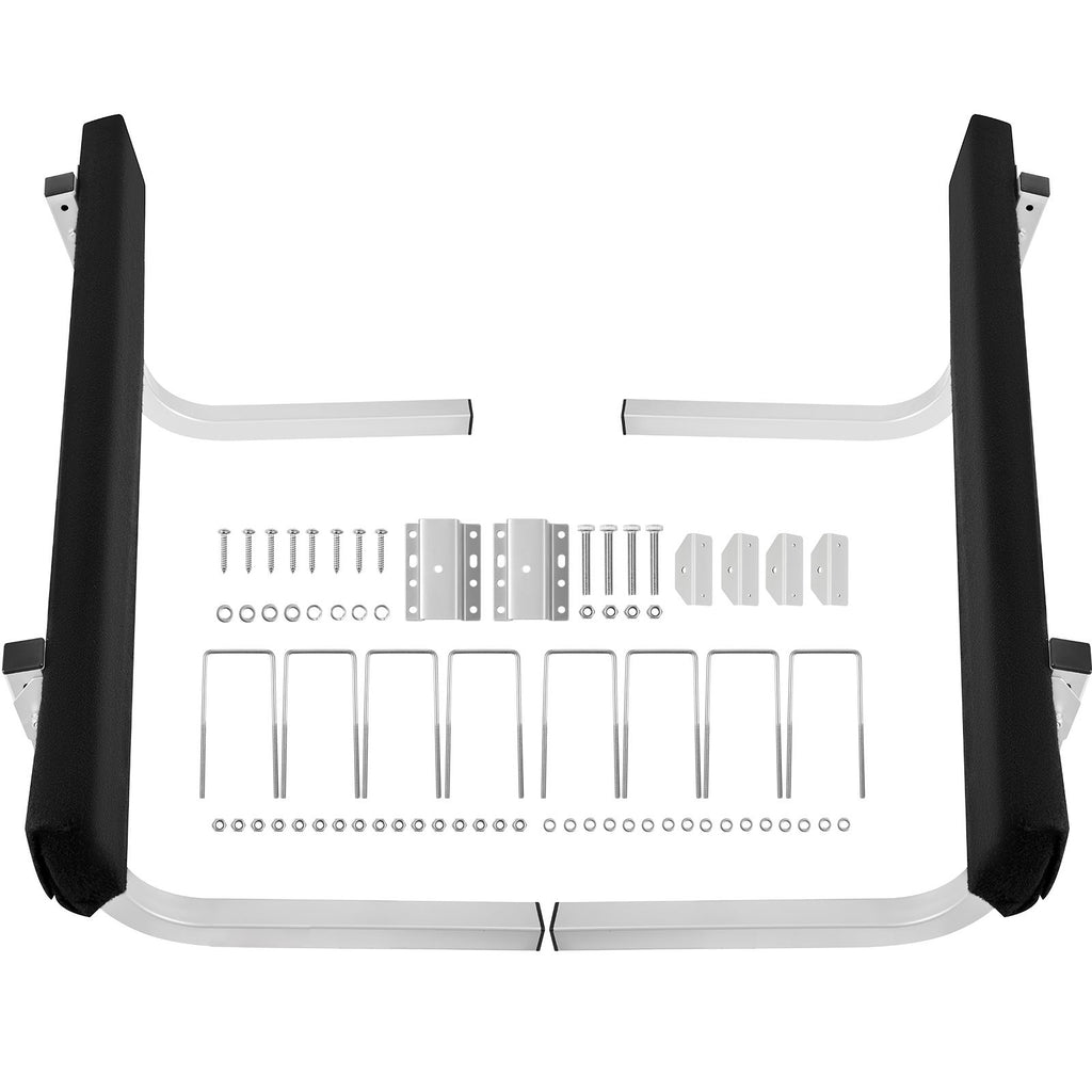 Boat Trailer Guide-ons, 2 PCS Rustproof Steel Trailer Guide ons, Trailer Guides with Carpet-Padded Boards, Mounting Parts Included, for Ski Boat, Fishing Boat or Sailboat Trailer