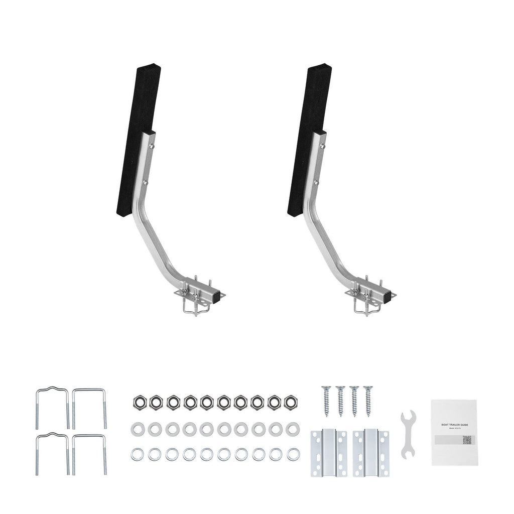 Boat Trailer Guides, 1.2 in Adjustable Width Trailers Guide, 2PCS High-Hardness Steel Trailer Guide-Ons with Thick Support Pads, Fits L-Beam, Box or C-Channel Bunk-Style Pontoon Trailers