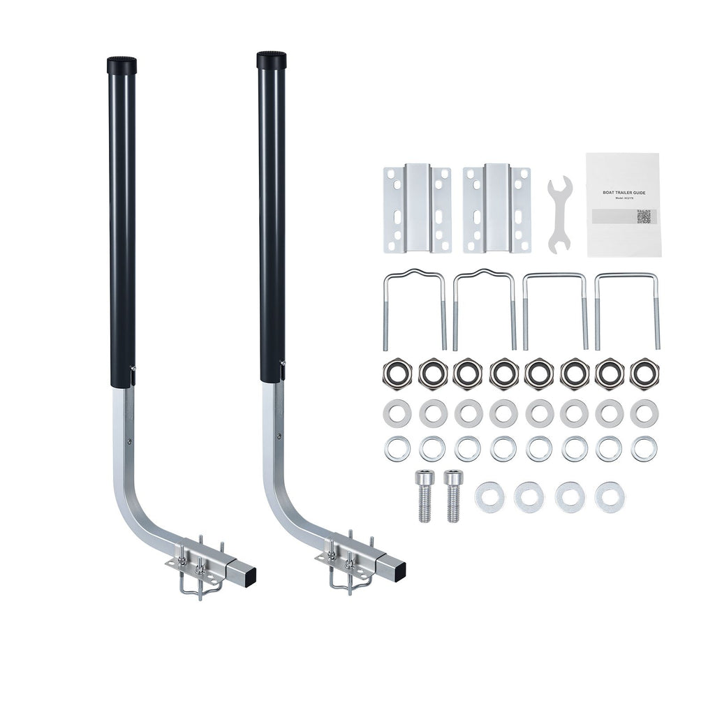 Boat Trailer Guides, 40 in/48 in Height Guide Poles, 2PCS High-Hardness Steel Trailer Guide-Ons, Adjustable Guide Poles with PVC Pipes, for Ski Boats, Compact Fishing Boats, Small Sailboat