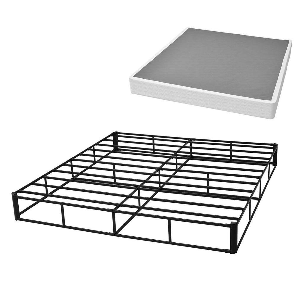 Box Spring, King Size Bed Frame with Washable Fabric Cloth, Heavy Duty Metal Frame for King Bed, 9 in Mattress Foundation, 3500 lbs Max Weight Capacity, Easy Assembly, 79.1 L x 75.8 W x 9.1 H in