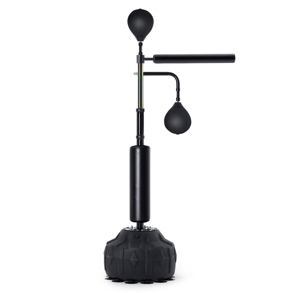 Boxing Speed Trainer, Punching Bag with Stand, Reflex Boxing Bag for Teens & Adults, Height Adjustable Free Standing Strike Bag Set with Gloves, Workout Speed Bag for Home Gym Training, Black
