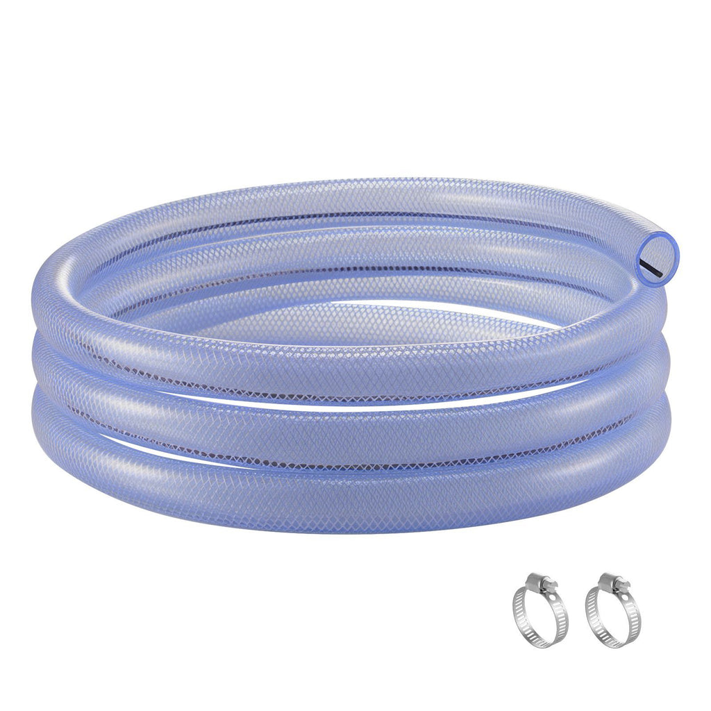 Braided Clear Vinyl Tubing, 3/4" ID x 19/20" OD, 10FT Plastic PVC Tubing, Flexible and Cuttable Clear Hose, 1/10 in Wall Thickness, High-strength PVC Material for Aquarium Irrigation Swimming