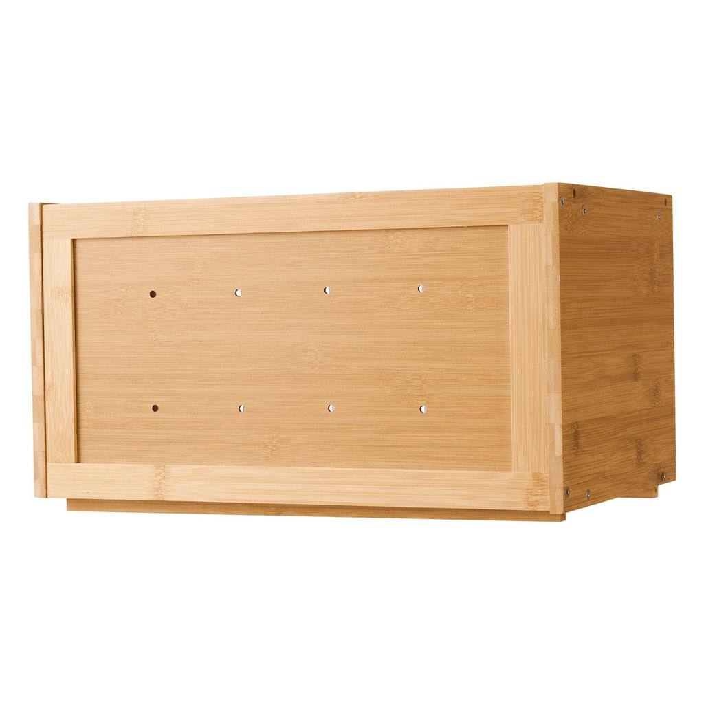Bread Box for Kitchen Counter, Large Capacity Bamboo Bread Storage Container, Farmhouse Wooden Breadbox Organizer for Homemade Bread, Storage Holder Bin with Acrylic Wavy Door Panel, Natural
