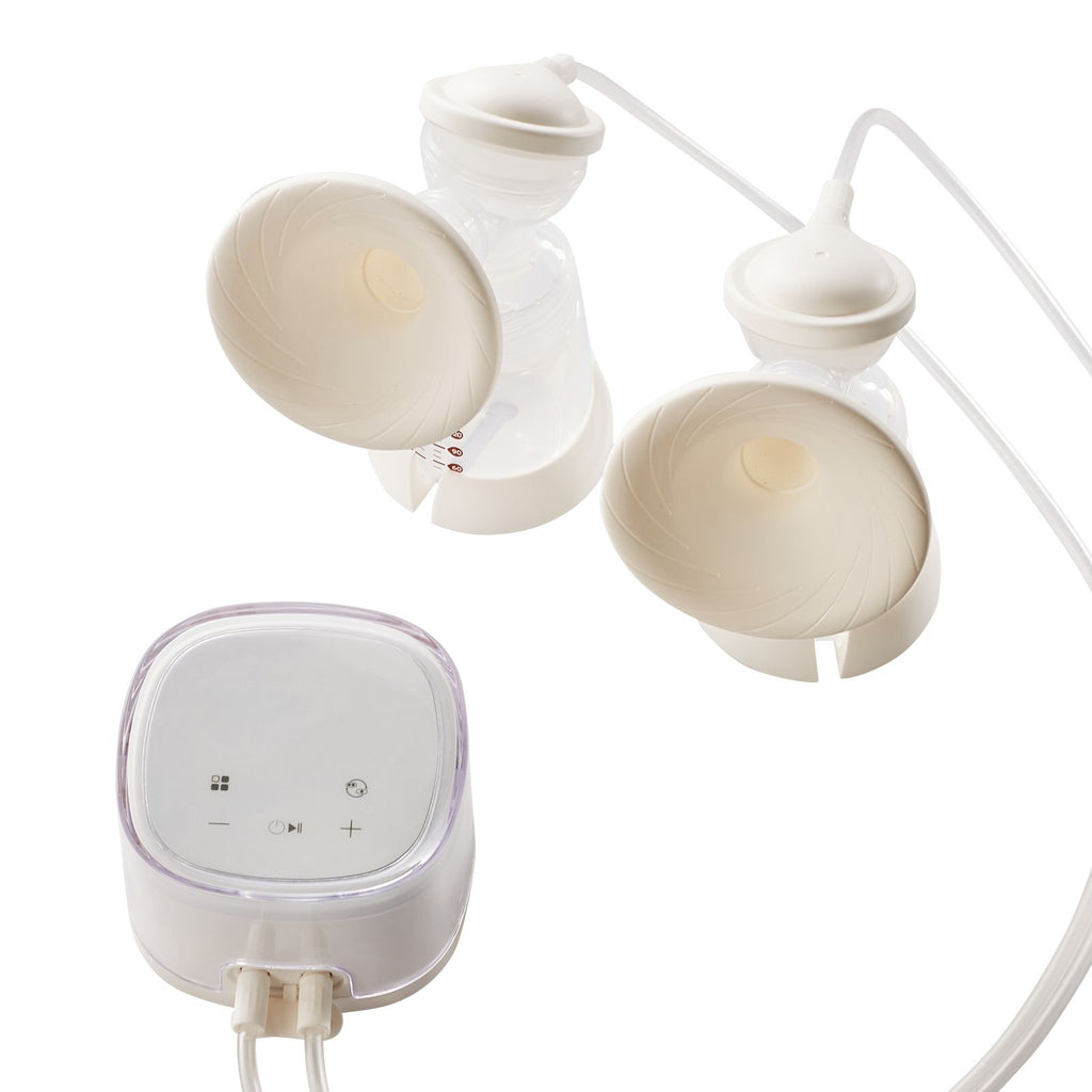 Breast Pump, Double Electric Breast Pumps, 4 Modes & 16 Levels, 300mmHg Strong Suction, 2800mAH Rechargeable Anti-Backflow Breastfeeding Pump with LED Display, 18/21mm Inserts, 24/28mm Flanges