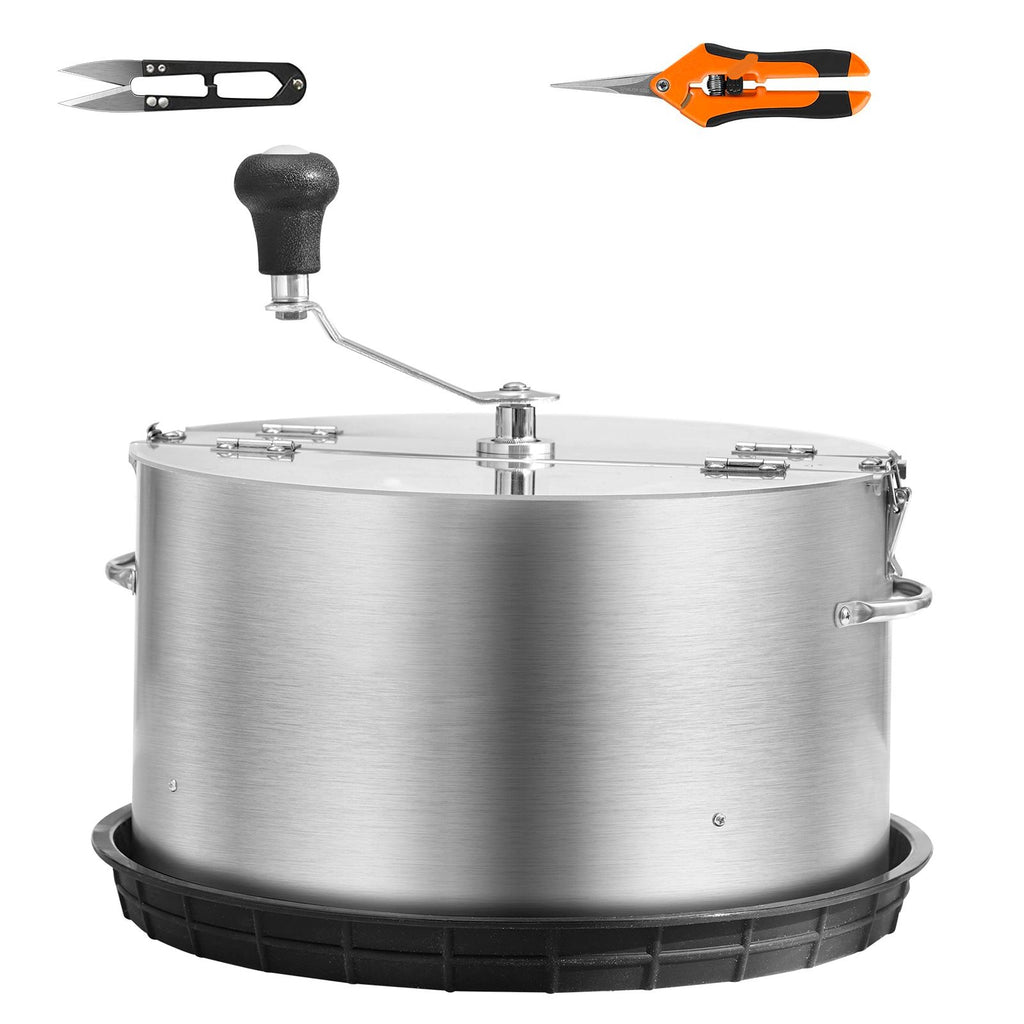 Bud Leaf Trimmer, 16 inch Stainless Steel Manual Bud Trimmer Machine, with Clear PET Cover for Visual Cutting, Hand Pruners Included, for Cutting Leaves, Buds, Flowers, Hydroponic Plants
