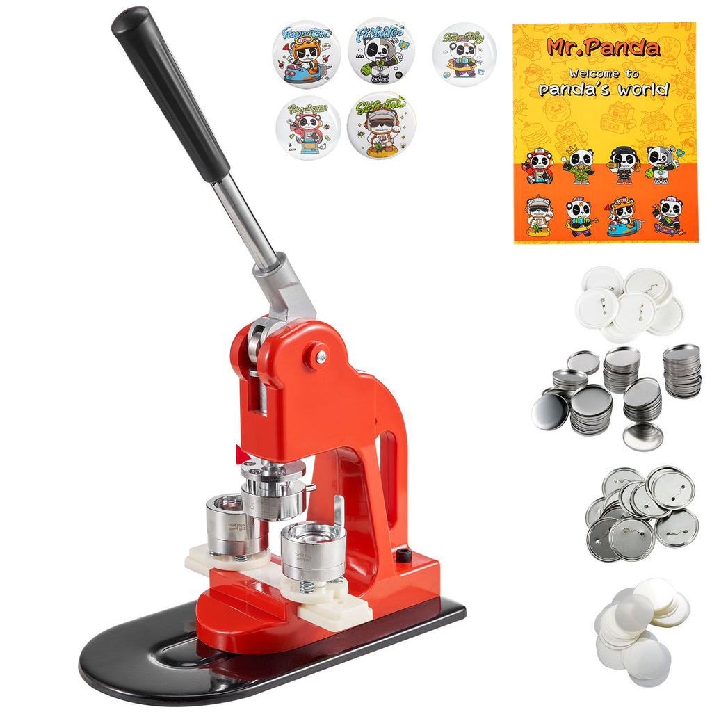 Button Maker Machine, 25mm (1 inch) Badge Punch Press Kit, Children DIY Gifts Pin Maker, Button Making Supplies with 500pcs Button Parts & Circle Cutter & Magic Book