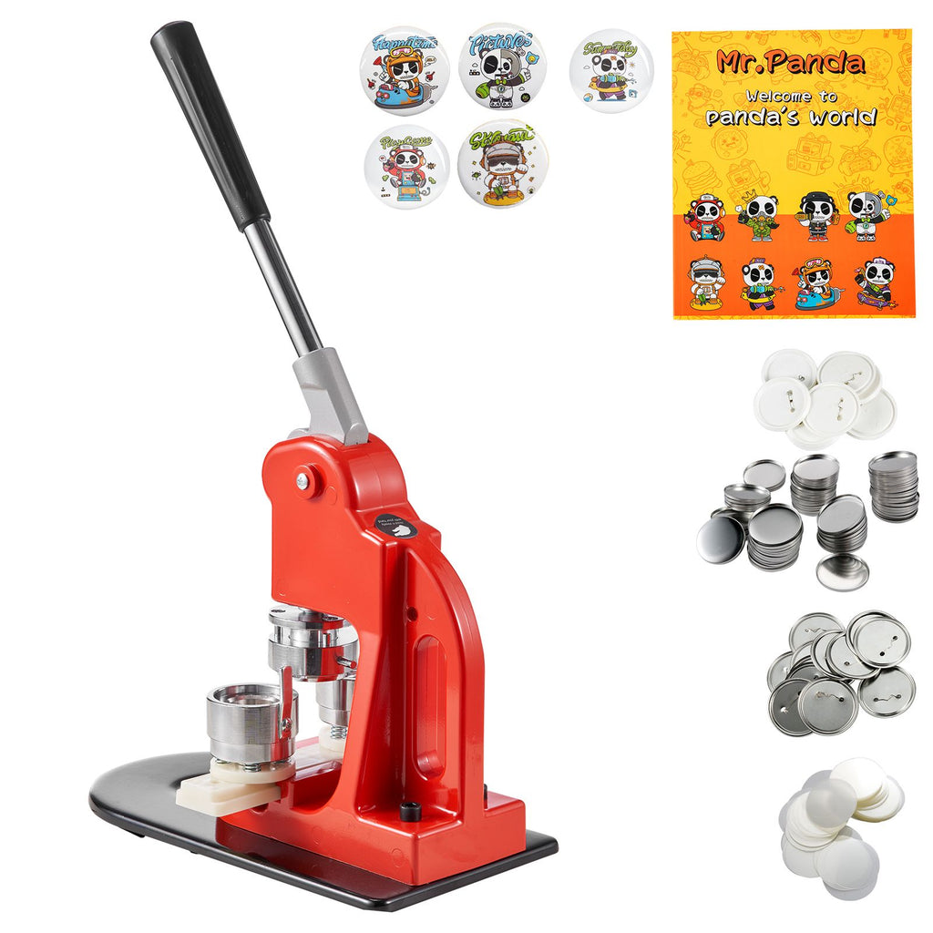 Button Maker Machine, 32 mm (1.25 inch) Badge Punch Press Kit, Children DIY Gifts Pin Maker, Button Making Supplies with 500pcs Button Parts & Circle Cutter & Magic Book