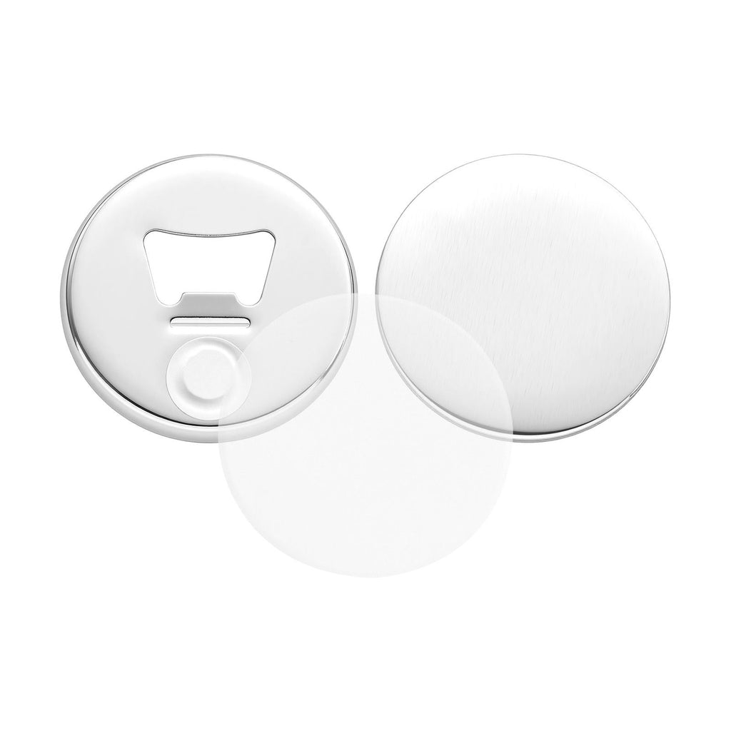 Button Maker Supplies 50 Sets 2.28 in / 58 mm Refrigerator Magnets, Bottle Openers, and Keychains Button Parts with Backs, Shells, Clear Mylar Films, and Blank Circle Papers, for Home DIY