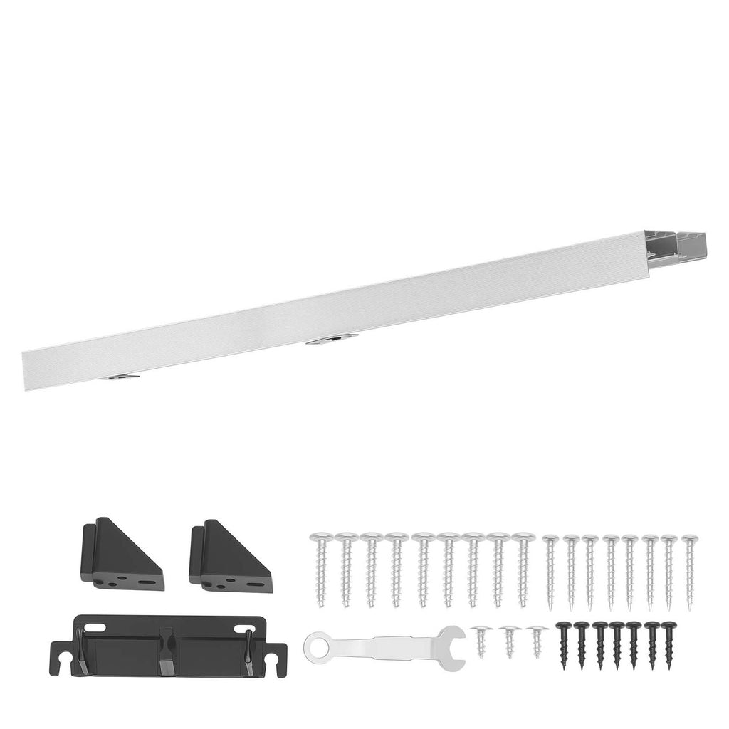 Bypass Sliding Door Hardware Kit, 4 ft Aluminum Alloy Dual-Track Bypass Door Hardware, Smooth and Quiet Sliding, Easy to Install, for 1" to 1 3/4" Thickness 24" Width 2 Door System, for Closet