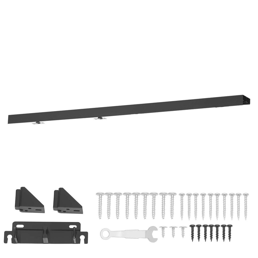 Bypass Sliding Door Hardware Kit, 5 ft Aluminum Alloy Dual-Track Bypass Door Hardware, Smooth and Quiet Sliding, Easy to Install, for 1" to 1 3/4" Thickness 30" Width 2 Door System, for Closet