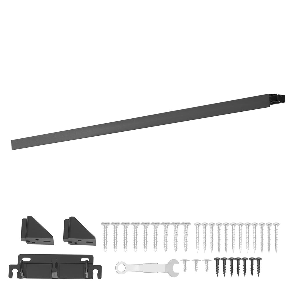Bypass Sliding Door Hardware Kit, 6 ft Aluminum Alloy Dual-Track Bypass Door Hardware, Smooth and Quiet Sliding, Easy to Install, for 1" to 1 3/4" Thickness 36" Width 2 Door System, for Closet