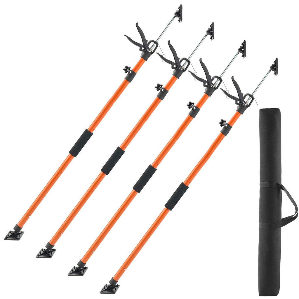 Cabinet Jack Support Pole, 4-Pack, 45.7-114.2 Inch Steel Telescopic Quick Support Rod, Adjustable 3rd Hand System up to 154 lbs Capacity for Installing Cabinets, Lifting Drywall, Cargo Bars