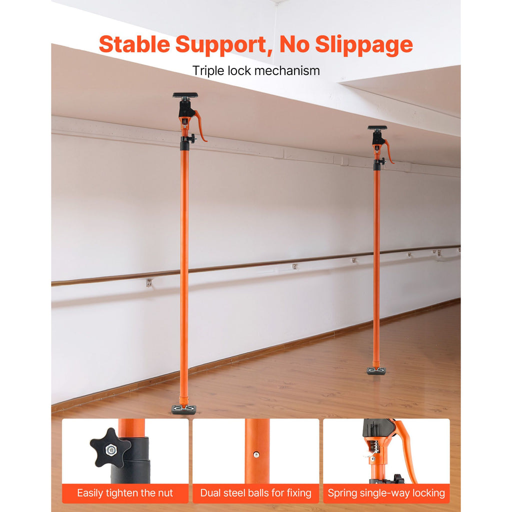 Cabinet Jack Support Pole, 4-Pack, 49.2-114.6 Inch Steel Telescopic Quick Support Rod, Adjustable 3rd Hand System up to 198 lbs Capacity for Installing Cabinets, Lifting Drywall, Cargo Bars