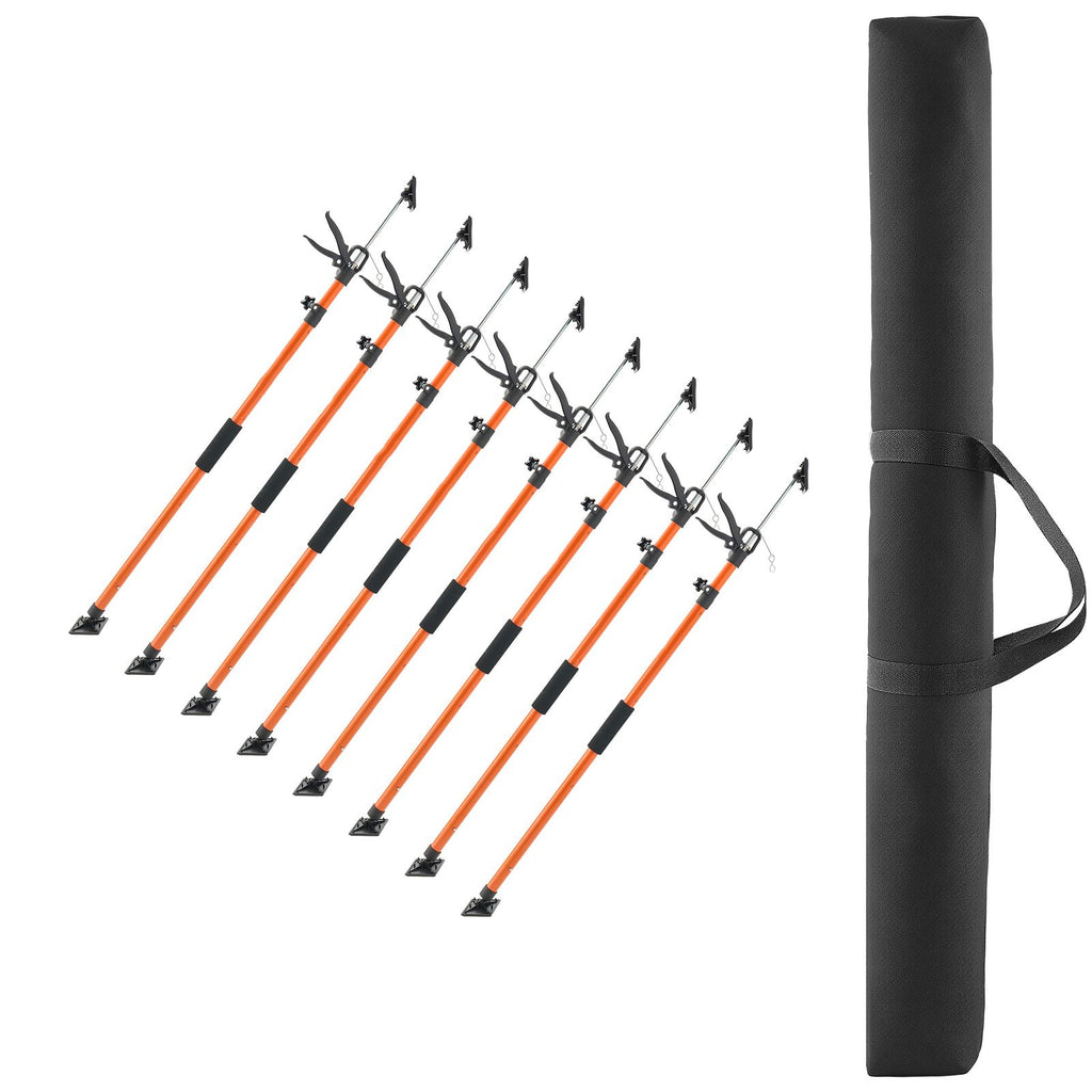 Cabinet Jack Support Pole, 8-Pack, 45.7-114.2 Inch Steel Telescopic Quick Support Rod, Adjustable 3rd Hand System up to 154 lbs Capacity for Installing Cabinets, Lifting Drywall, Cargo Bars