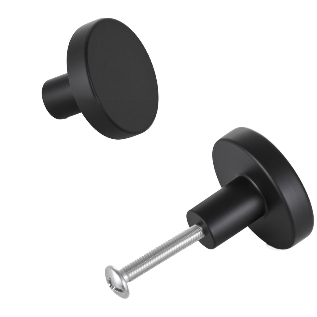 Cabinet Knobs, 10 Pack, 1.26 Inch Black Zinc Alloy Drawer Pulls & Door Handles, Mushroom Kitchen Solid Knobs Dresser Handles, Cupboard Hardware with Screws for Bathroom Closet Cabinets Drawers
