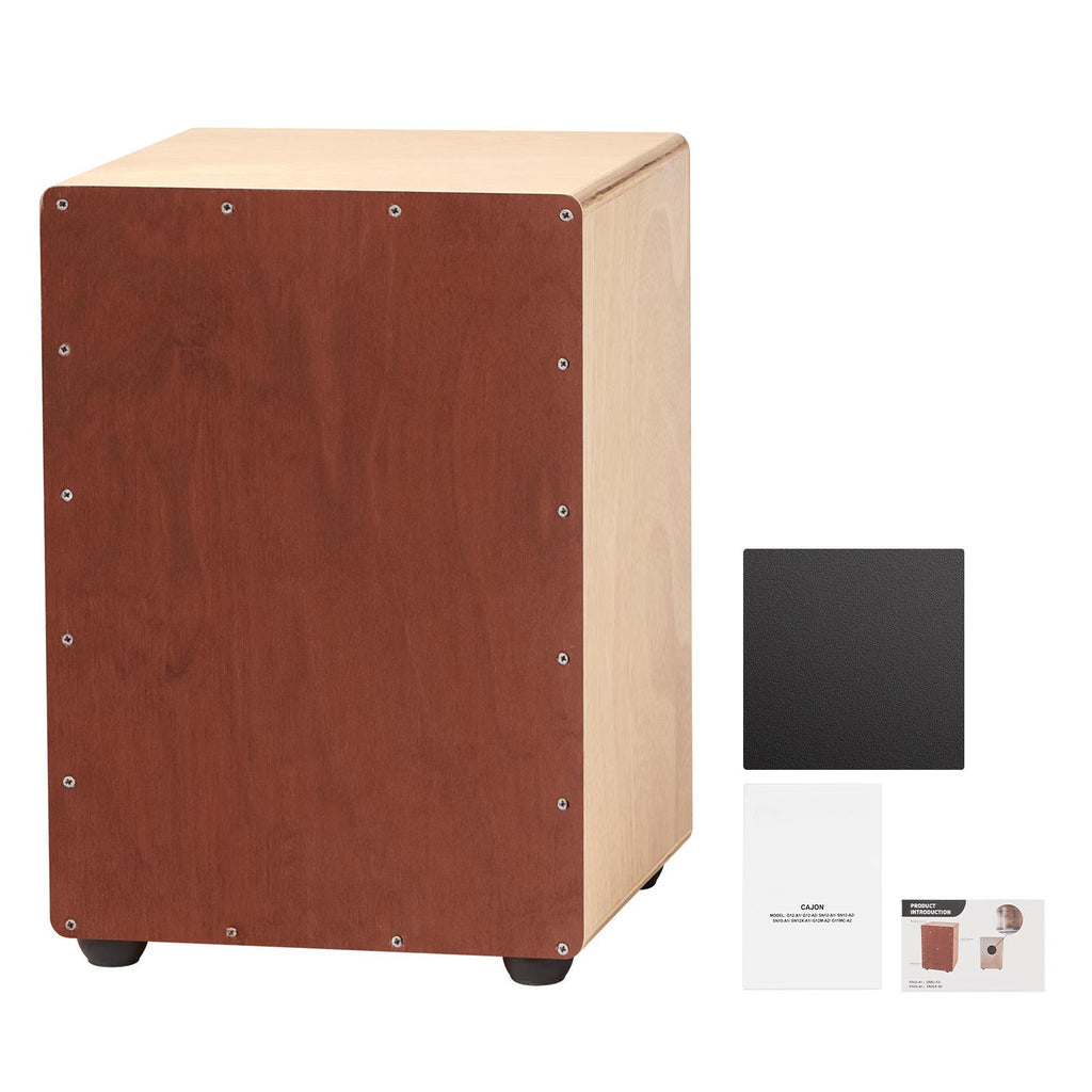 Cajon Box Drum Wooden Birchwood Compact Percussion Instrument with Snare Wires