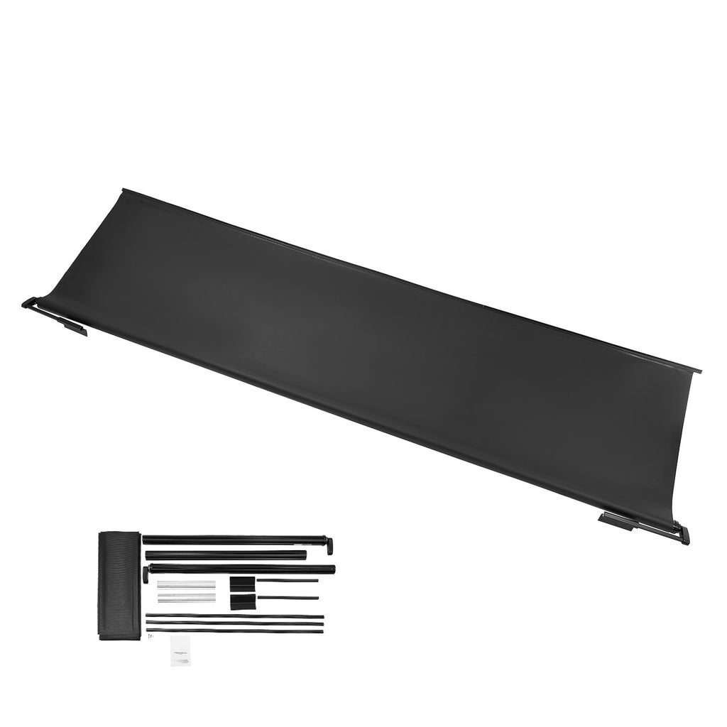 Camper Awning Fabric Replacement, 7" to 13', Weatherproof Durable Slide Topper Awning with Bracket, Heavy Duty Slide Topper Awning with Stainless Steel Material, Fit for RV & Motorhome(Black)