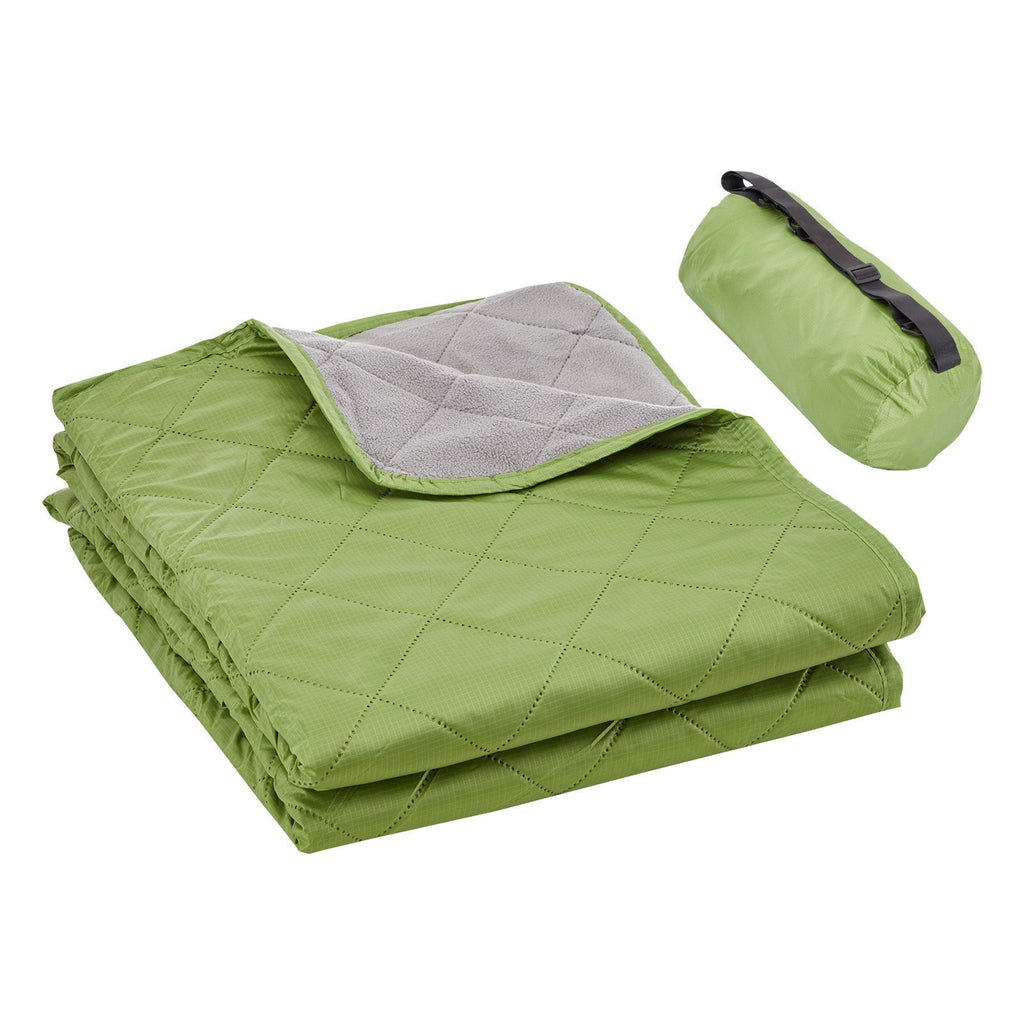 Camping Blanket, Large Warm Stadium Blanket, Waterproof & Windproof, 330GSM Polyester Fleece, Flame Retardant, Great for Outdoors, Picnics, Hiking, Sports Events, Travel, 82" x 55", Bicolor