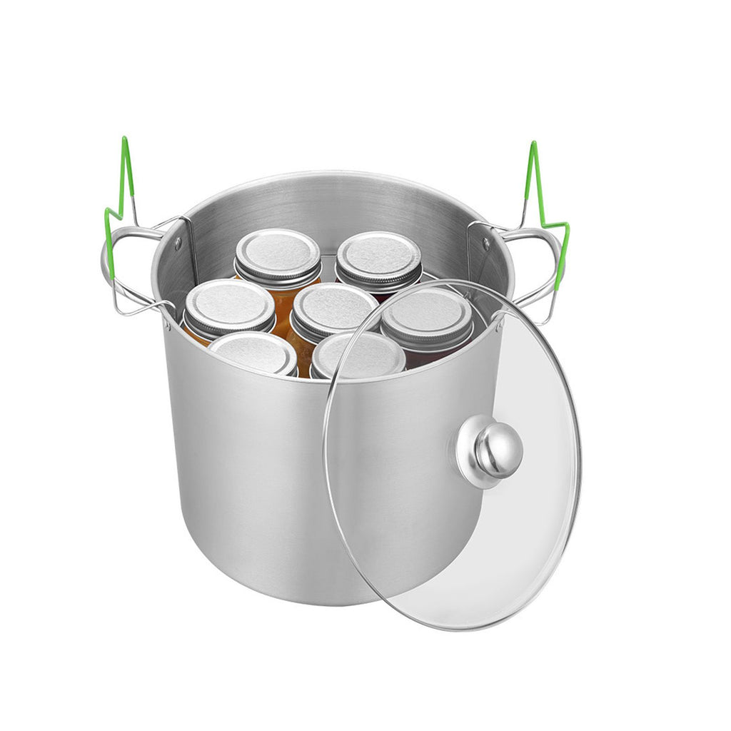 Canning Supplies Starter Kit, 9 Pieces Stainless Steel Water Bath Canning Kit for Beginners, Canning Tools Set: Pot, Rack, Lid, Funnel, Tongs, Jar Lifter, Wrench, Magnetic Wand, Bubble Propper